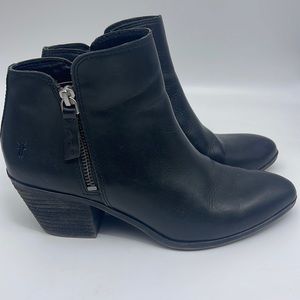 Frye Black Judith Zip Booties